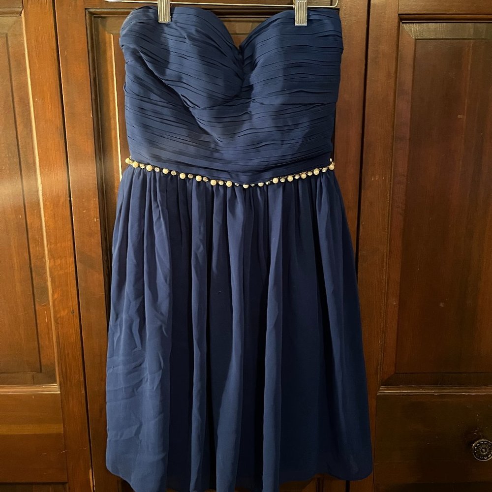 Strapless Royal Homecoming Dress